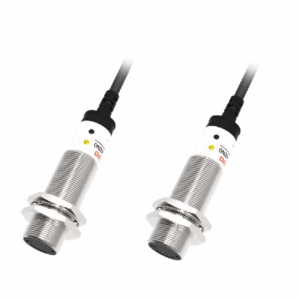 Sensor Photo, Through-beam Set (c/w emitter PR18-TM10A), M18, Nickel-copper alloy, Range-10mtr, N/C, AC-2 wire, AC 20-250V, 2 mtr cable, cULus