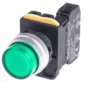 A204L-M2E10Q4G Illuminated Push-Button Momentary 1x NO, Green LED, 24v-ac/dc