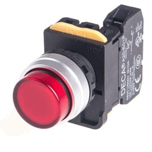 A204L-M2E10Q4R Illuminated Push-Button Momentary 1x NO, Red LED, 24v-ac/dc