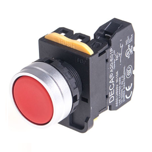 A204B-M1E10R Push-Button, Momentary, 1x NO, Red